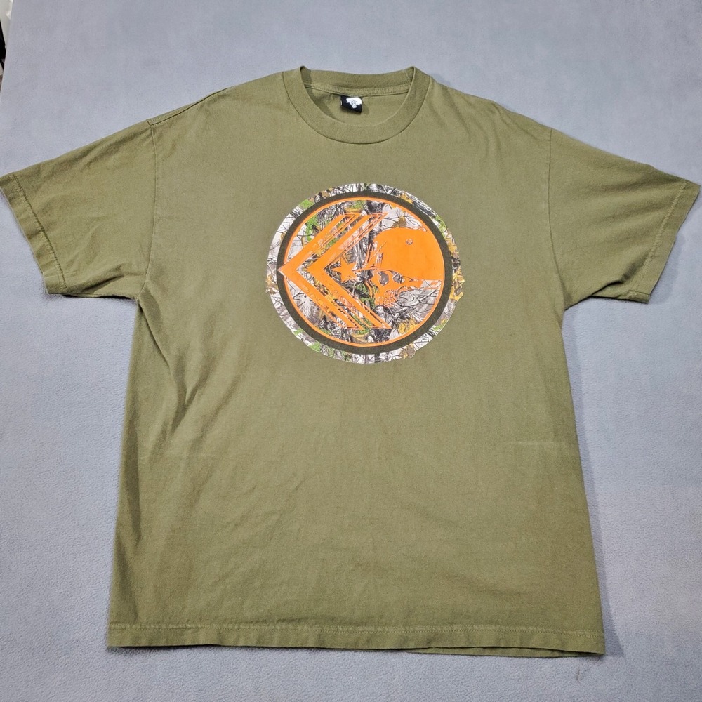 Metal Mulisha Shirt Mens Large Green Orange Camo Skull Y2K Motocross Grunge MMA